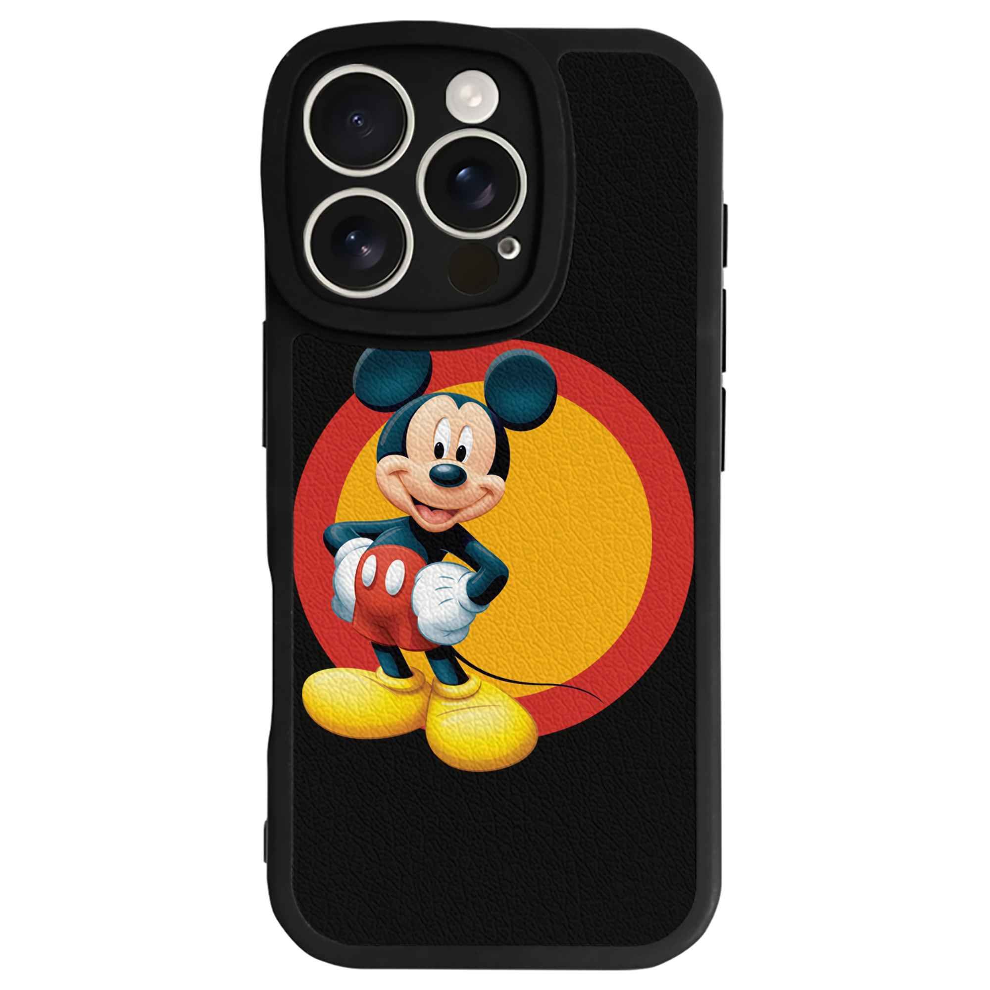 （画像用） ミッキーマウス Mickey Mouse 【iPhone 16シリーズ対応】シリコンスマホケース（レザー調） 材質：シリコン